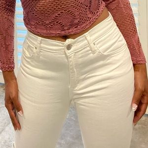 UO | BDG White Twig High Rise Cropped Distressed Denim